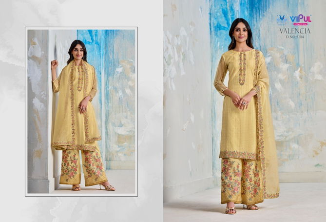 Valencia By Vipul Organza Heavy Designer Salwar Suits Catalog